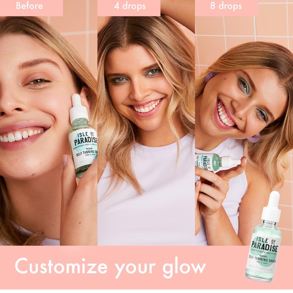 ‼️FREE‼️NEW‼️Isle of Paradise Medium Self Tanning Drops for Face & Body Sample - Picture 6 of 10